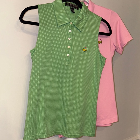 Magnolia Lane Tops - Bundle Masters polo shirts small green and pink excellent condition